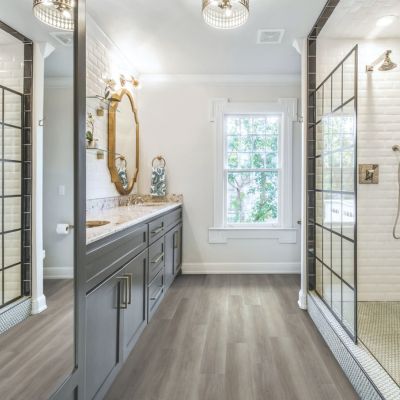 LVP bathroom renovation with custom tile shower in Abbotsford BC